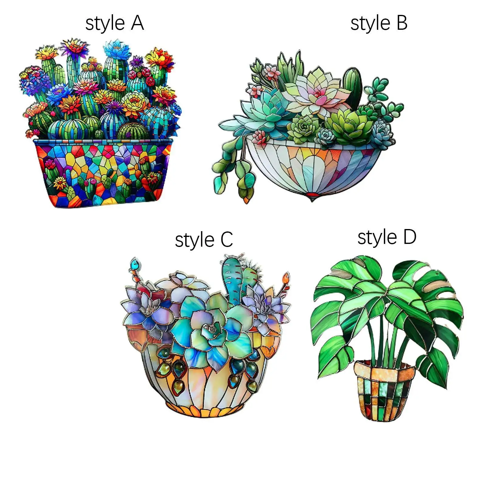 نباتات بوعاء معلقة علامة 2D الاكريليك بونساي الديكور صديق هدية الفن الحرفية #3
