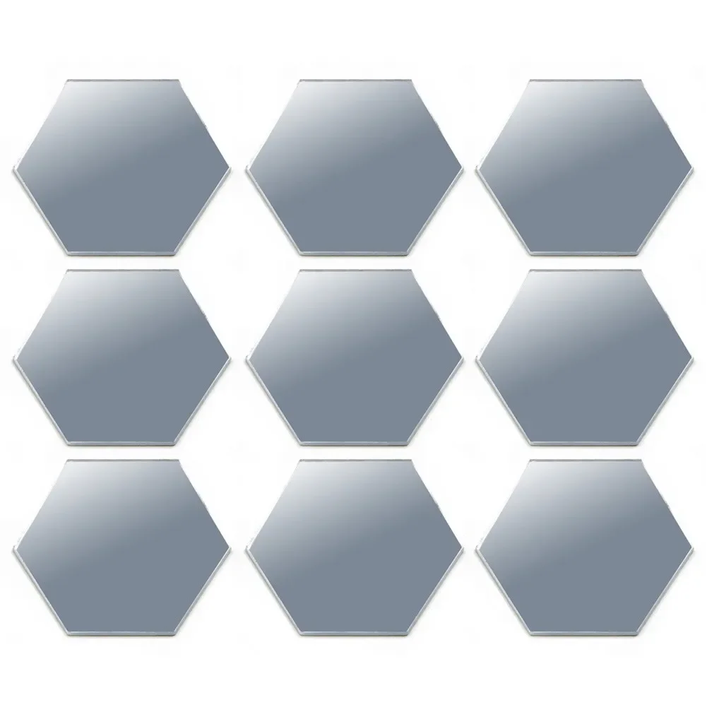 Hot New Stickers Mirror Mosaic Removable Self Adhesive Tile Bedroom Tiles Wall Decals Decor Hexagon Self-Adhesive