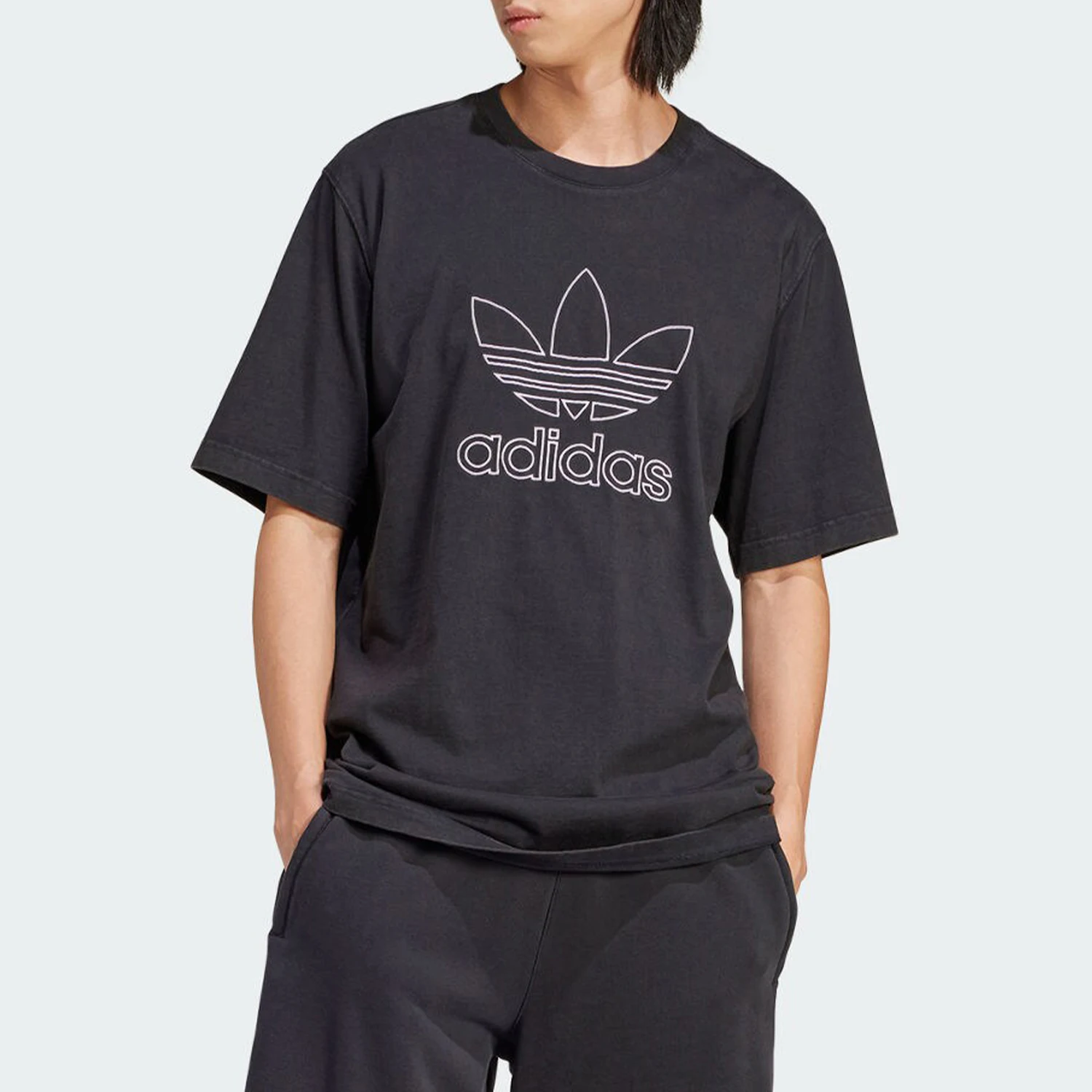 Adidas genuine clover men's retro casual simple breathable short sleeved shirt IU2347