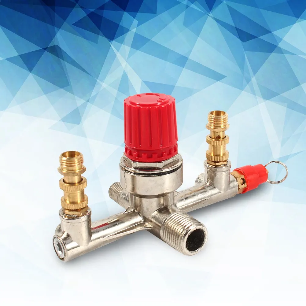 Double Outlet Tube Alloy Air Compressor  Pressure Regulator Valve Fit Part Air Compressor  Pressure Regulator Valve
