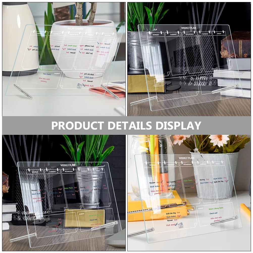 Weekly Plan Writing Board Desk Calendars Acrylic Multifunction Home Message School Note Office Students Supply Recording