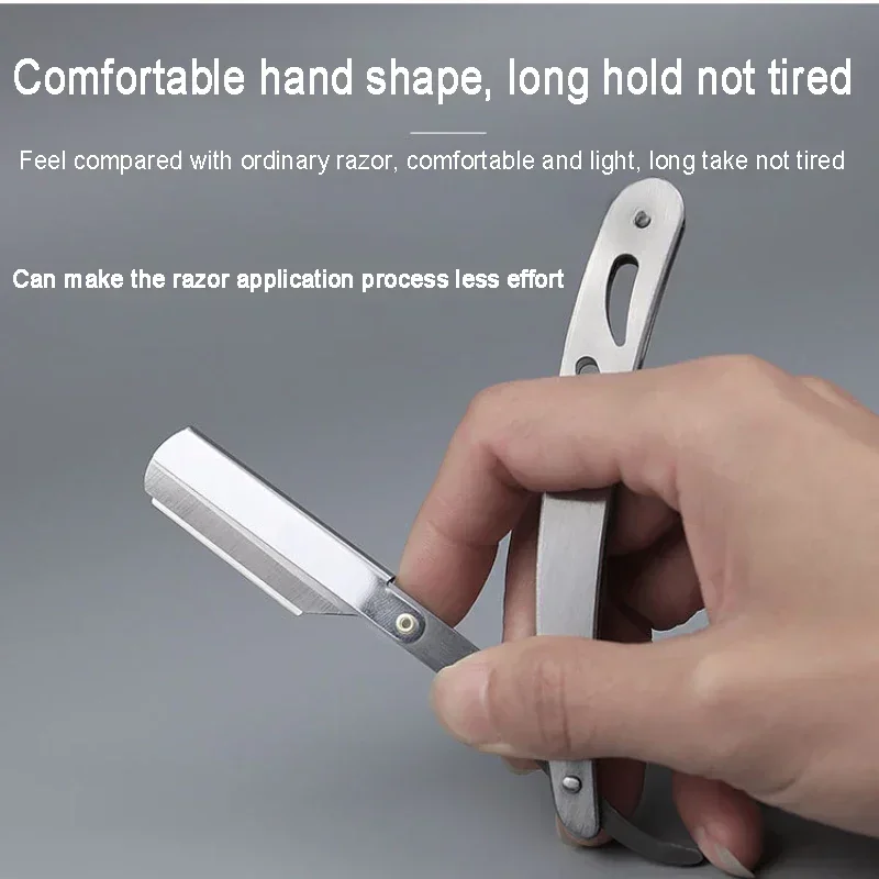 Foldable Stainless Steel Manual Shaving Face Scraper Barber Razor Body Face Hair Removal Knife Old-fashioned Razor for Men