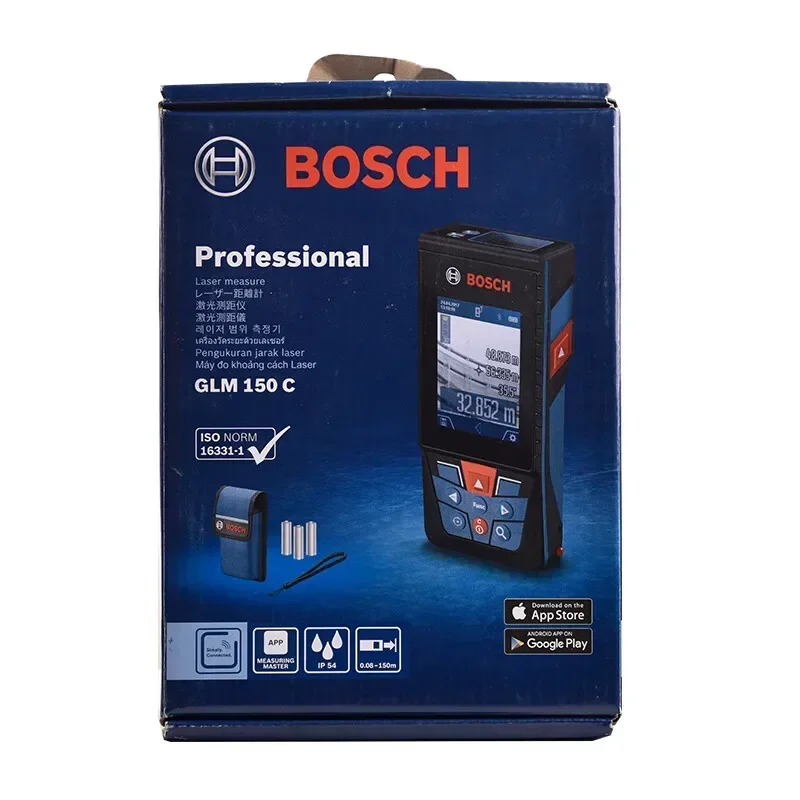 BOSCH GLM 150C Laser Measure Laser Measuring Rangefinder 150m Long Distance Meter 2.8-inch Profesional IPS Screen GLM150C