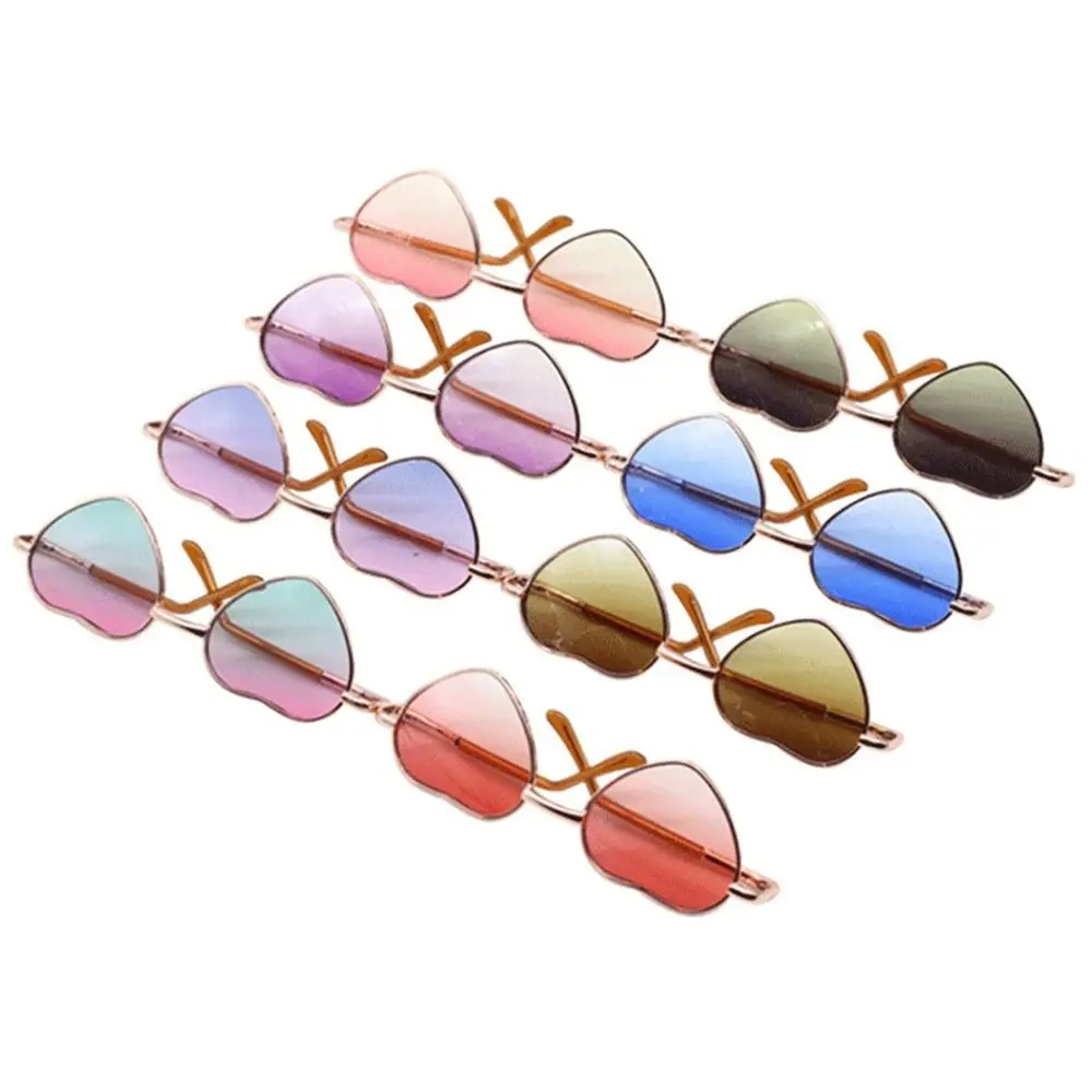 Lunettes de soleil miniatures vintage en forme de cœur pour poupées, verres dégradés, lunettes en peluche, accessoires de jouets, BJD Butter, 60cm, 1/3