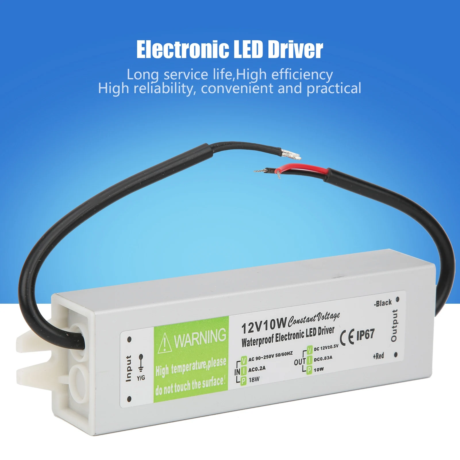 10W Professional Waterproof Electronic LED Driver Power Supply AC90-250V (50/60HZ) LED Driver Power Supply Waterproof LED Driver