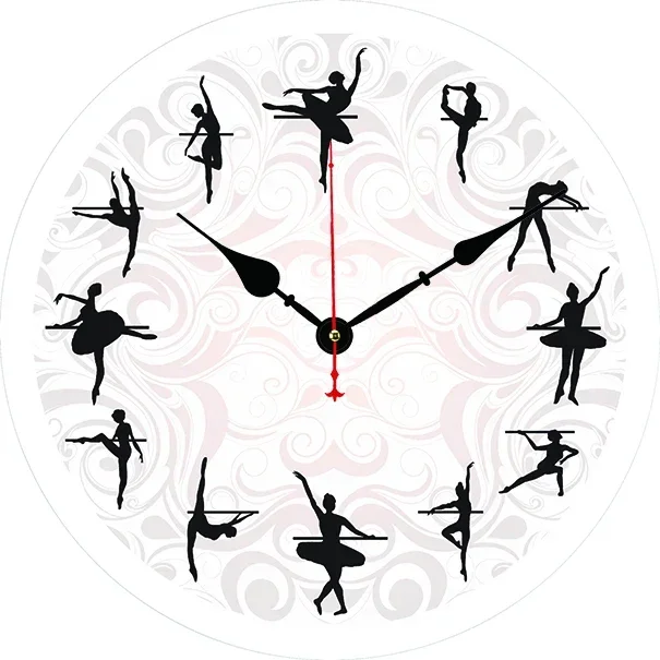 Ballet Dance Wall Clock Modern Design Living Room Bedroom Office Decoration Kitchen Clock Art Wall Watch Home Decor