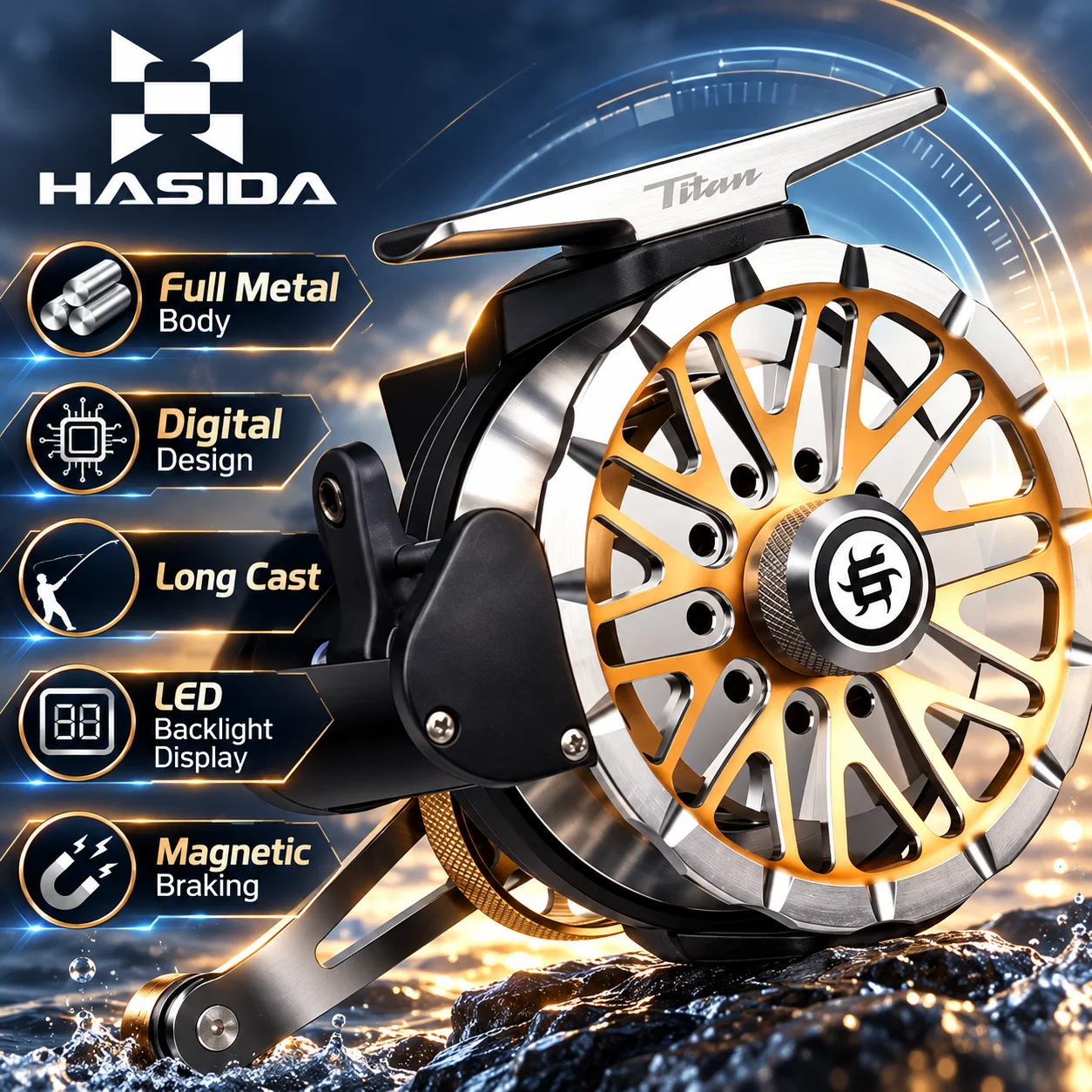 hasida-titan-raft-reel-full-metal-body-integrated-digital-long-cast-backlight-led-display-no-plug-magnetic-braking-fishing-reel