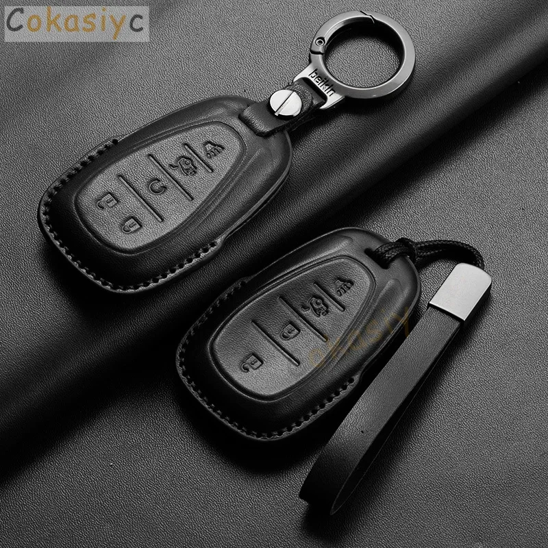 Para Chevrolet 2017 2018 2019 2020 2021 Chevy Malibu Camaro Trax Traverse 5 botones funda de cuero para llave remota de coche para Chevy