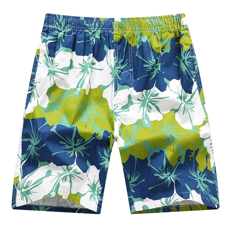 Bloemenblad Graphics Strandshort Mannen Planten 3d Bedrukte Korte Broek Hawaiiaans Ademend Snel Droog Casual Oversized Zwembroek