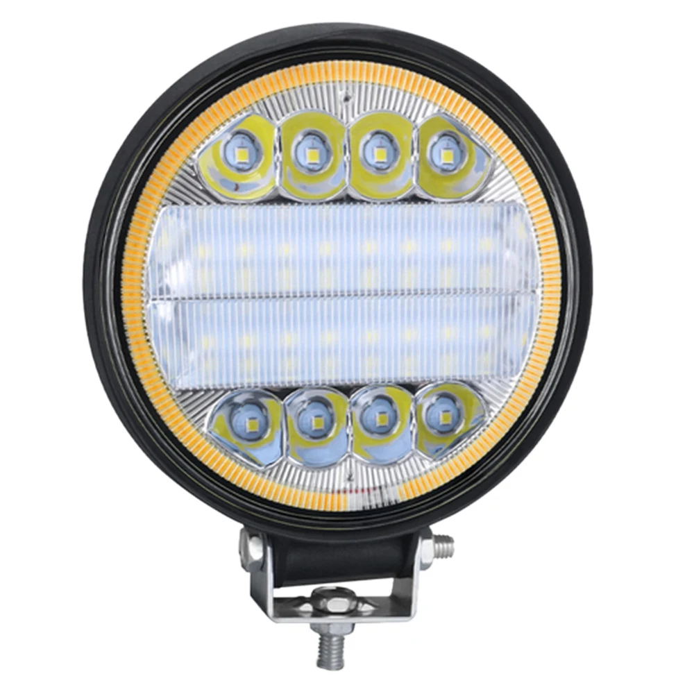 28MM 72W 24LED Car Work Light Bar 9-36V LED Round Spotlight with Yellow Aperture for Off-Road Vehicles SUVs ATVs Trucks