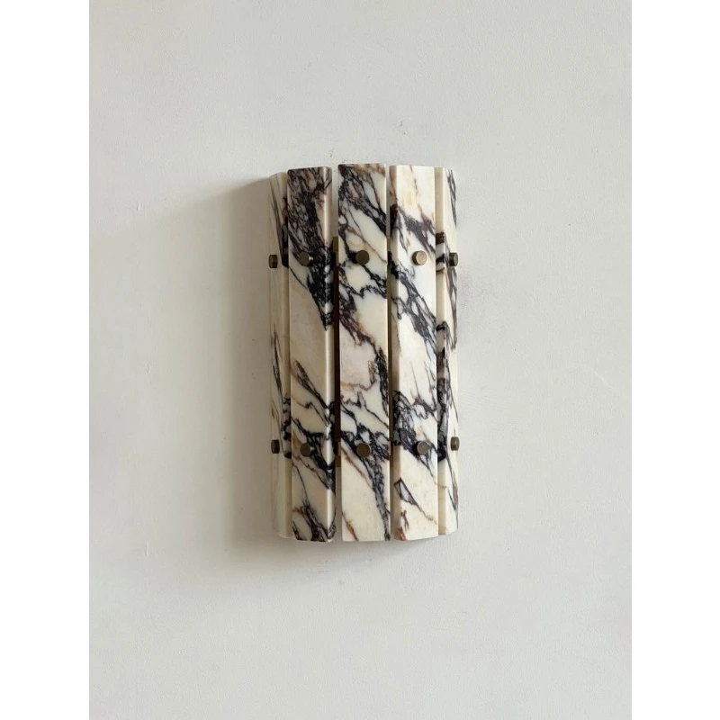 Italian Designer Natural Marble Wall Lamp for Hotel Villa Living Room Bedroom Ambiance Lighting