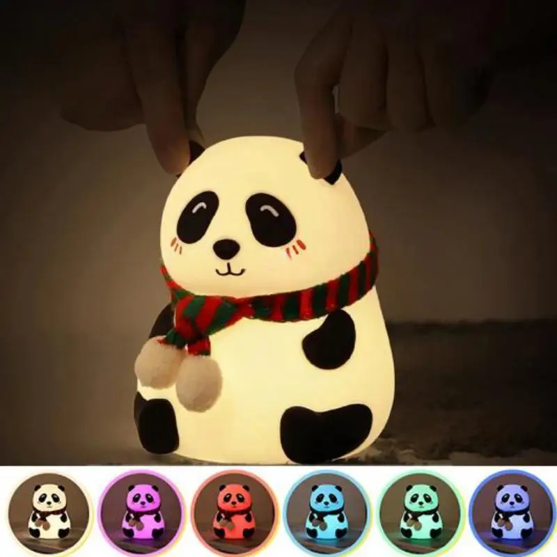 New LED Panda Night Light Silicone Timer Auto Shutoff Operated lamp