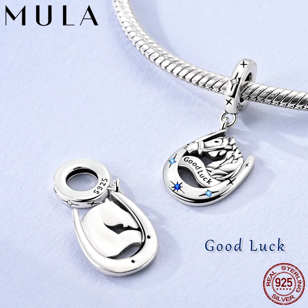 

Mula 1Pc Hot Sale 925 Silver Lucky Horseshoe Pendant Fit Original Snake Chain Bracelet DIY Jewelry Gift for Women