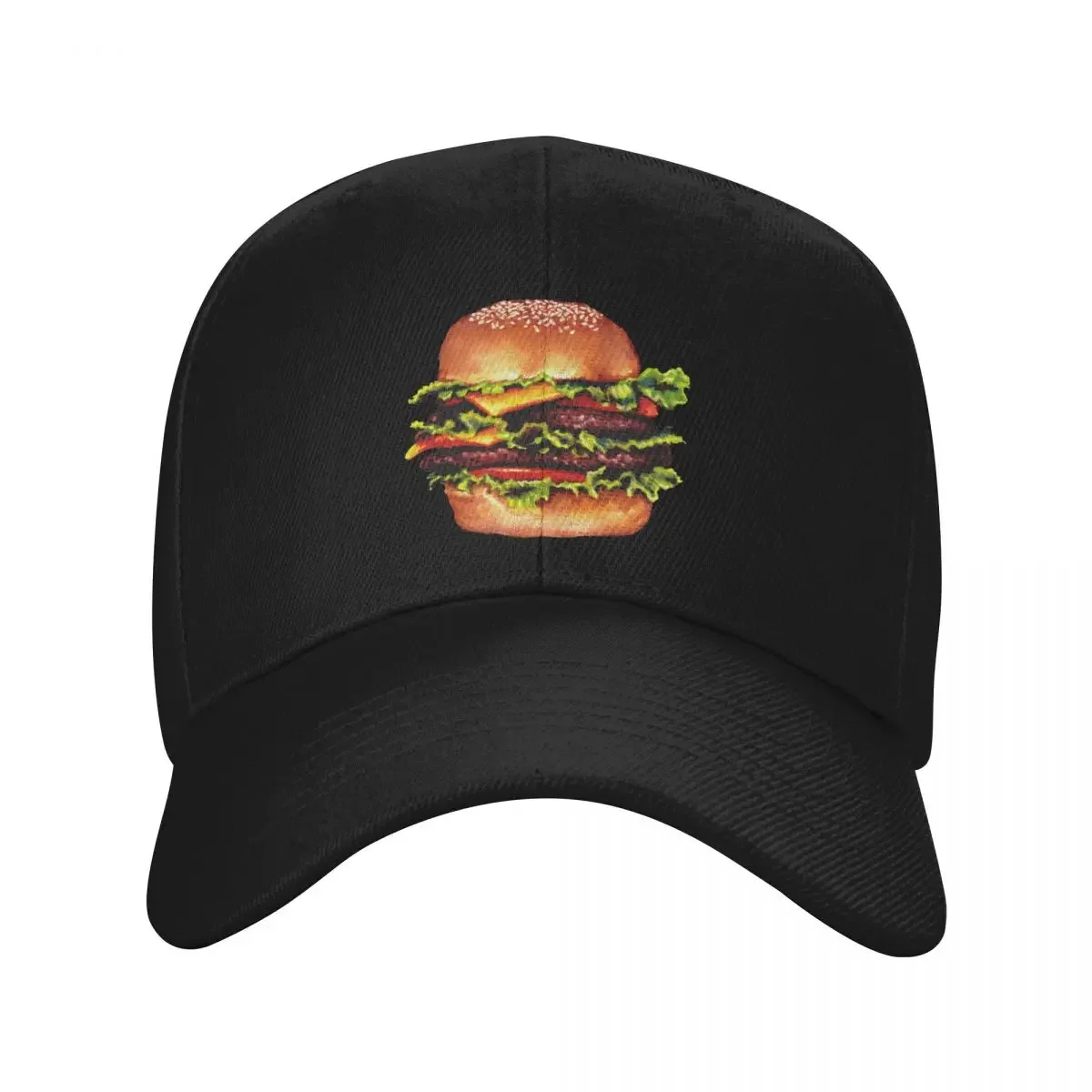 Double CheE1-Casquette de Baseball Burger à 2 Motifs pour Homme et Fille, Chapeau de Randonnée Rugby, Livraison Directe