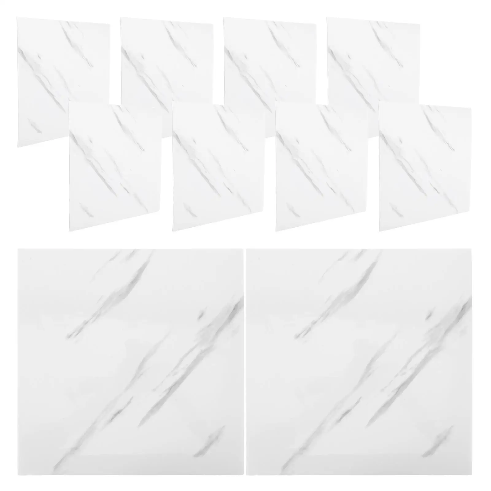 

10 Pcs Peel Stick Marble Tiles PVC Imitation Porcelain Decorative Wall Covering Bathroom Kitchen Bedroom Easy Installation