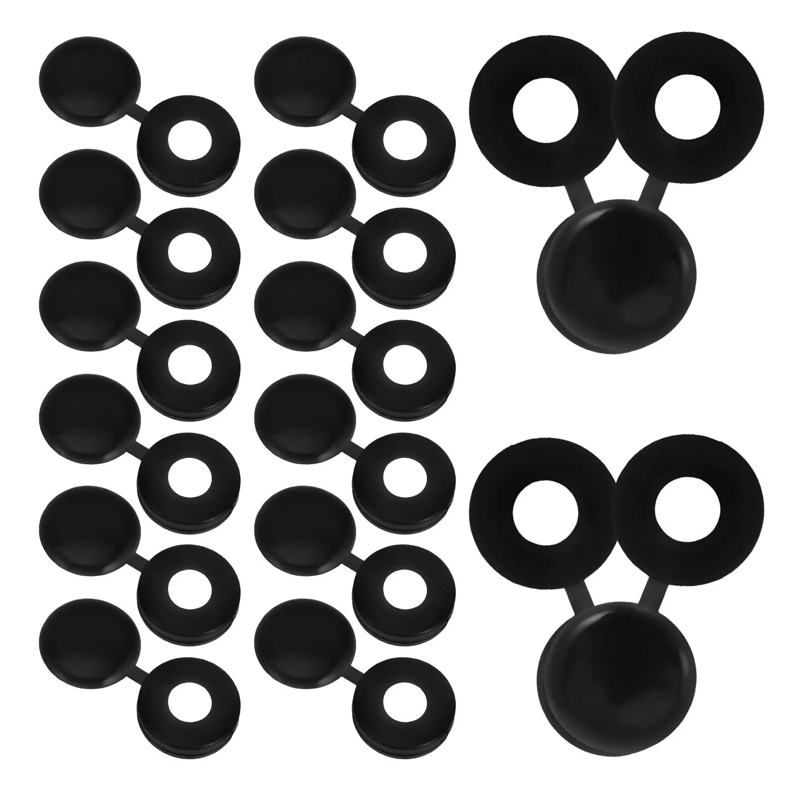 500Pcs Black Plastic Screw Caps Furniture Screw Covers Flip Top Hinged Decorative Cover Caps for Cabinet DIY Office Projects