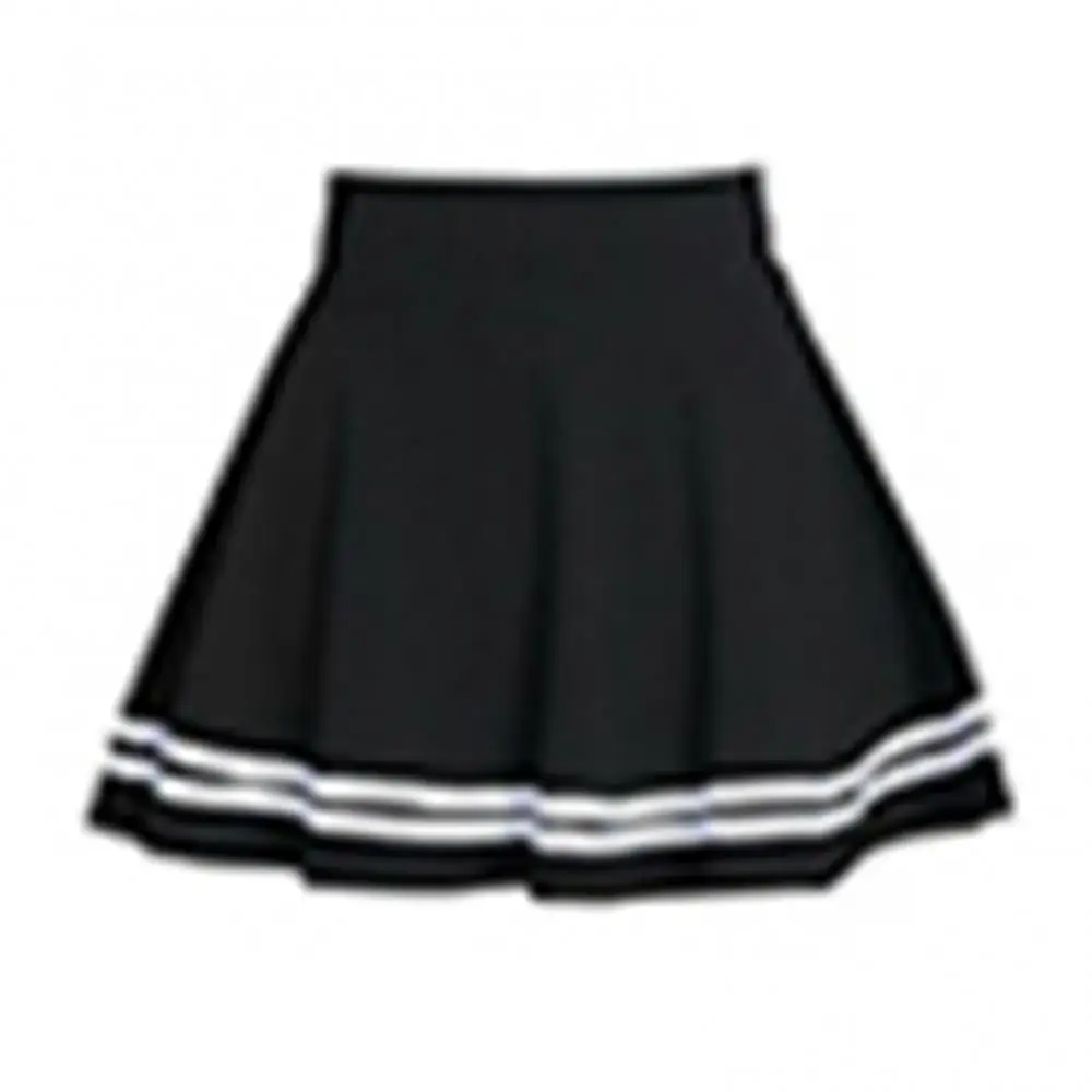 

Pleated Solid Color School Skirt High Waist Skirt Fashion Women Stripe A Line Mini School Skirt