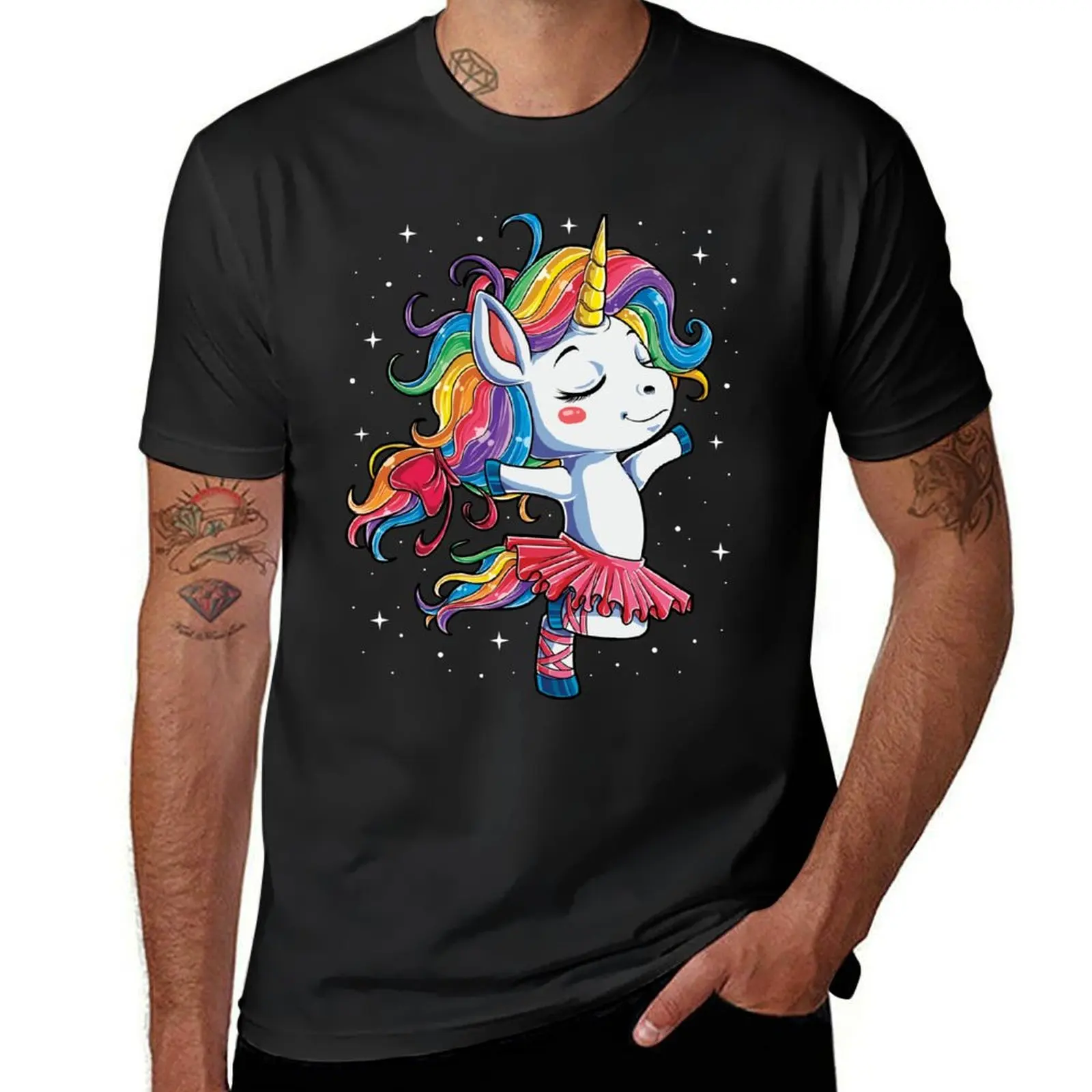 Ballet Dancer Unicorn T shirt Kids Girls Rainbow Ballerina Gifts Party Men Women T-Shirt vintage Men's t shirts