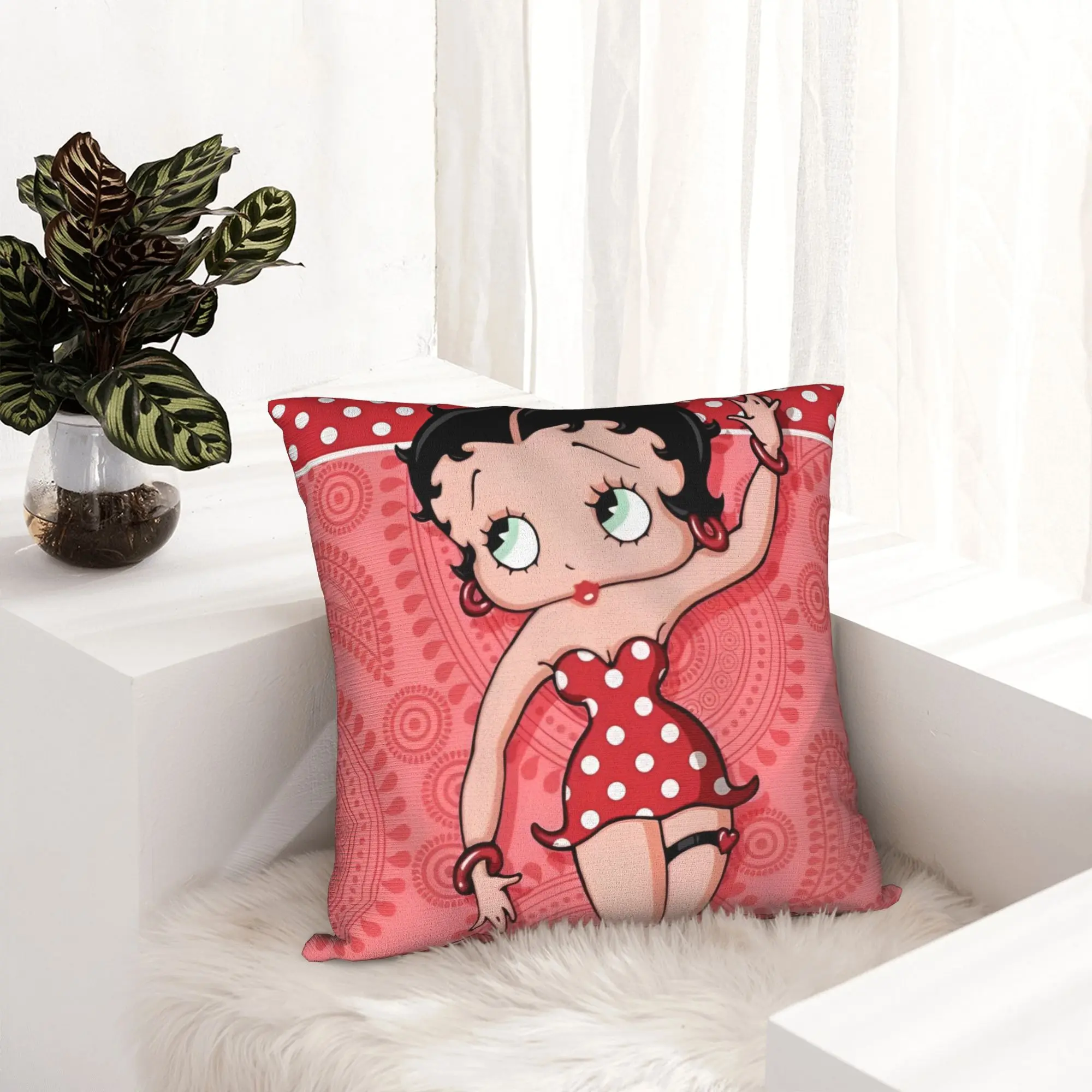 Cute B-bettys BoopS Luxury  Pillowcase Soft Fabric Cushion Cover Decorative  Throw Pillow Case Cover Home Square 45*45cm