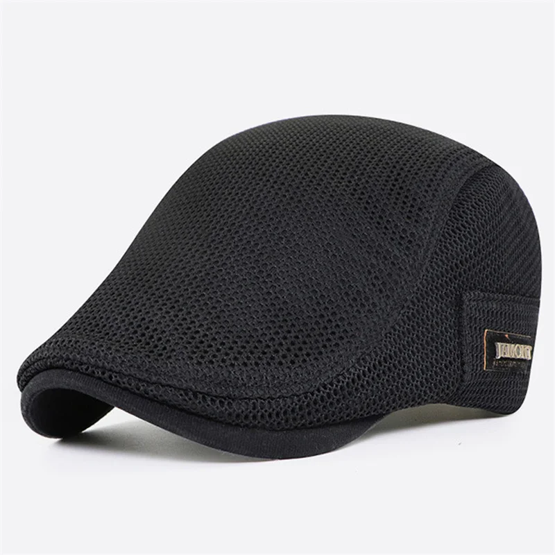 Männer Casual Hut Berets Baumwolle Caps Für Frühling Sommer Herbst Cabbie Flache Kappe Atmungsaktive Mesh Newsboy Baskenmütze Ivy Cap