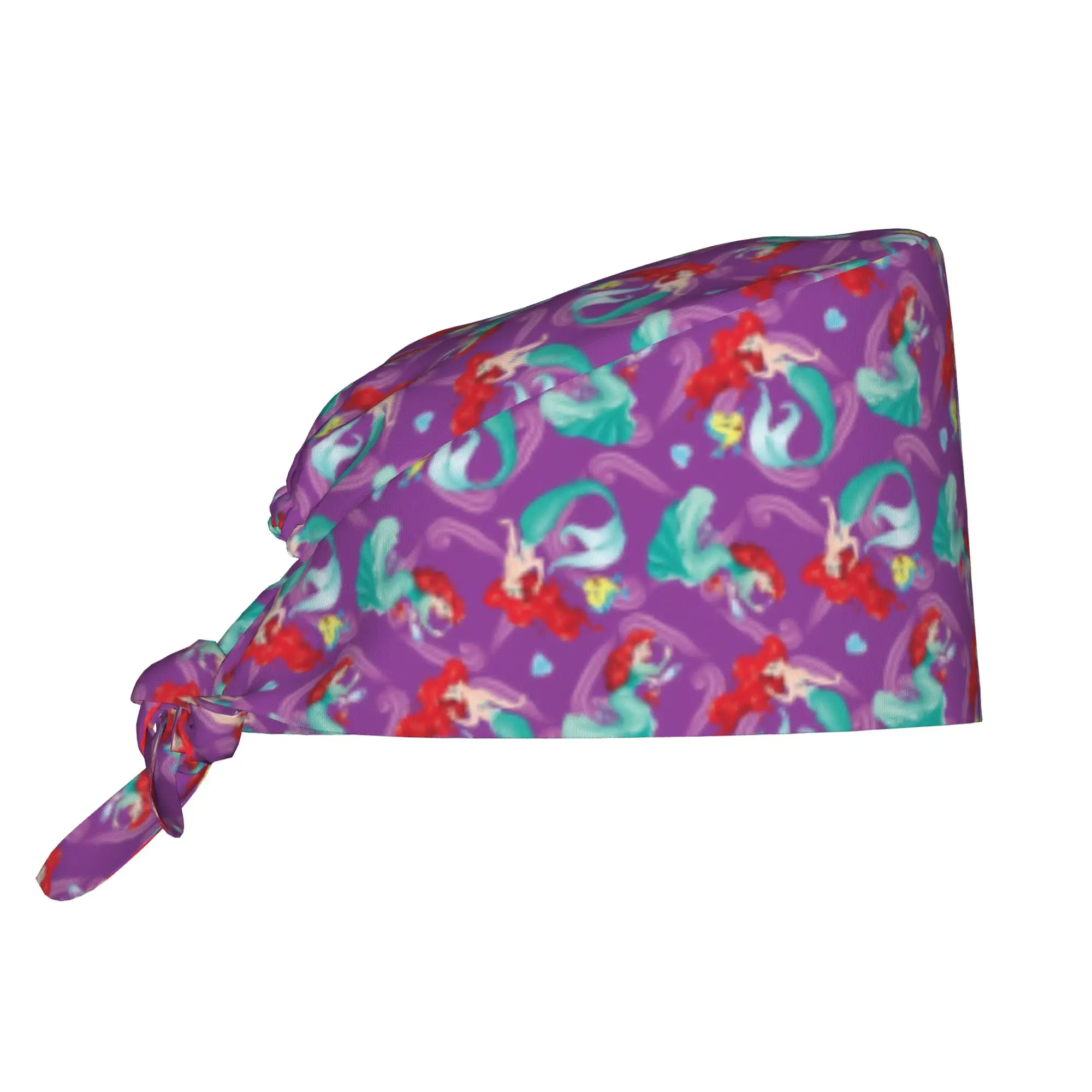Custom Littles Anime Mermaides Working Cap Surgical Hats Men Women Fish Manga Operating Room Cap Nursing Cap Lab Works Hat