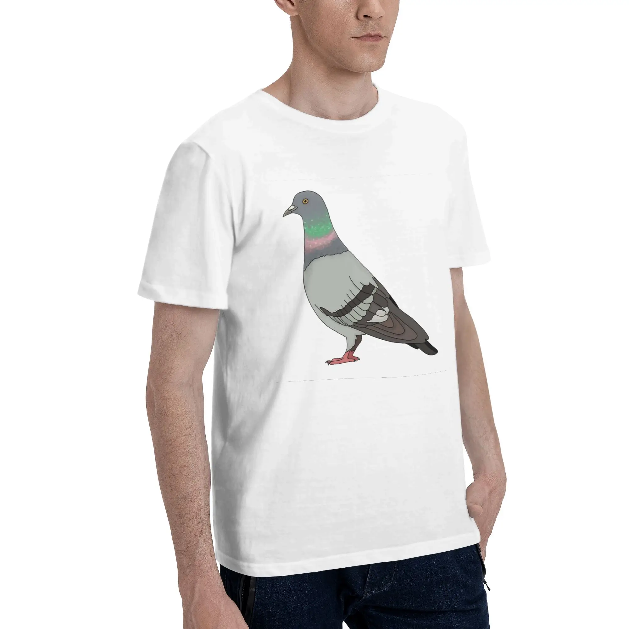 

Pigeon Walk 2020, Black Background Men T-Shirt Oversized T Shirts Men's O-Neck Cotton Tees Short Summer Male