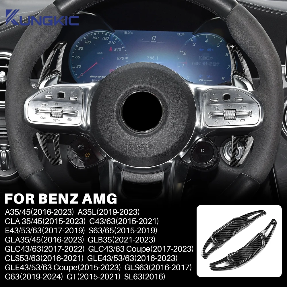For Mercedes AMG 2016-2023 Steering Wheel Paddle Shifters ABS Gear Shift Extensions Interior Accessories Styling Interior Upgrad