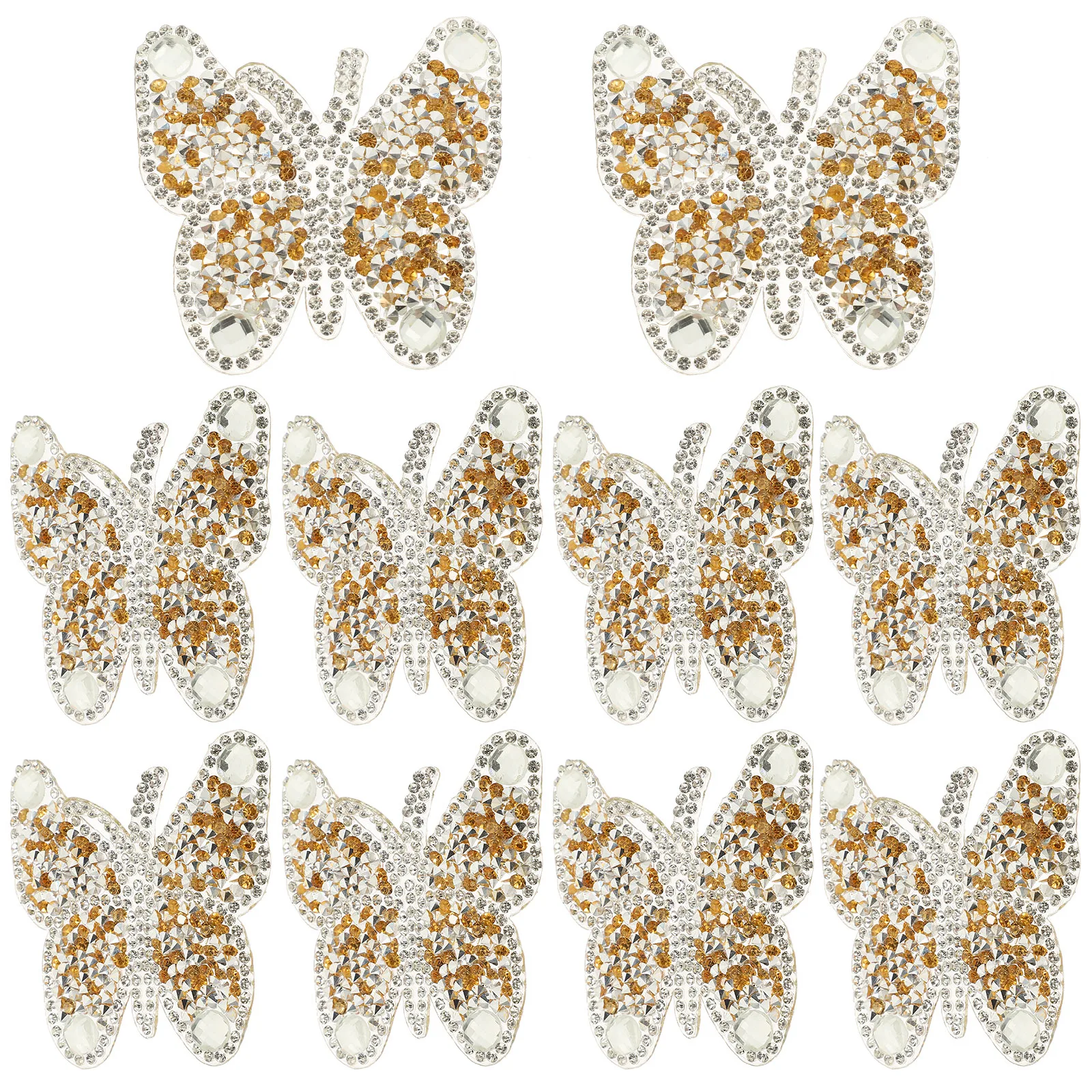 

Rhinestone Embroidery Patches Yellow Fabric Sticker Decorative Auxiliary Materials Multi-Function Sewing Applique for Clothes