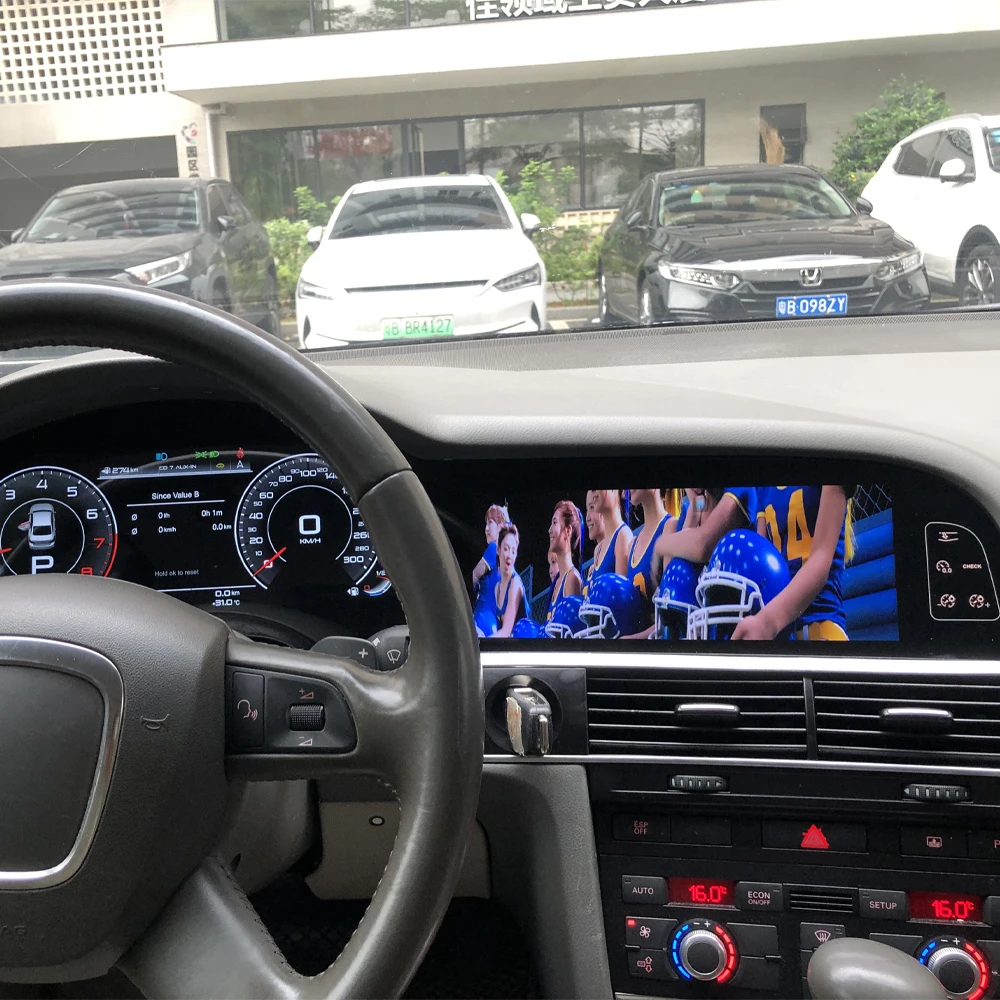 23'' Android 14 For Audi A6 C6 4f For Audi Q7 4L 2005-2015 Double Screen Cockpit Instrument Panel Speedometer Virtual Car Radio