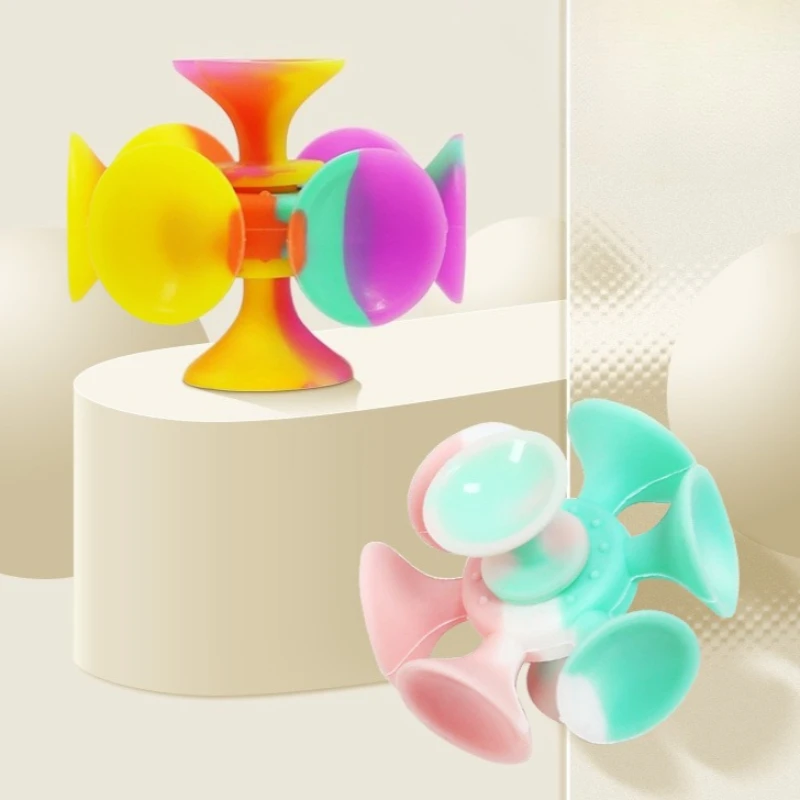 Spinner sensoryczny silikonowy EDC, zabawka antystresowa, obrotówka na palec, gyro dla dzieci, ADHD, dziewczynki