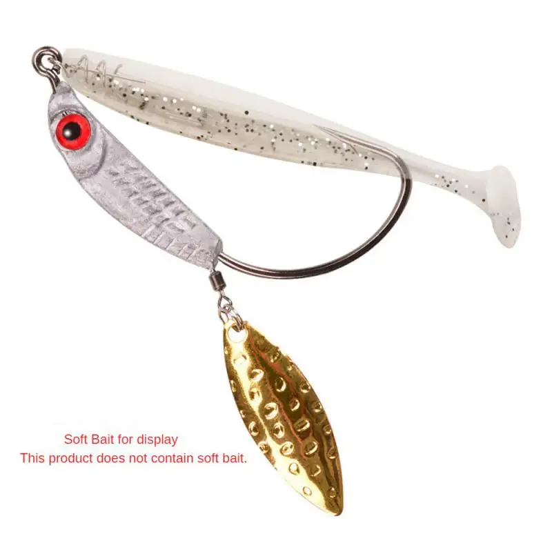 10/4/1pcs Lure Crank Hook Fisheye Wide Belly Gold Slices Soft Worm Big Object Luya Fish Hook Thin Strip Micro Object Soft Bait