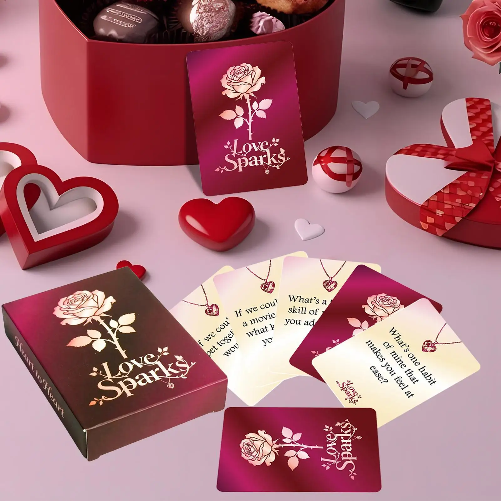 เกมคู่รักสำหรับคืนเดท ชุดการ์ดสนทนาแบบอินเทอร์แอคทีฟ 50 ใบ สำหรับคู่รักผู้ใหญ่ สำหรับเล่นในห้องนอน