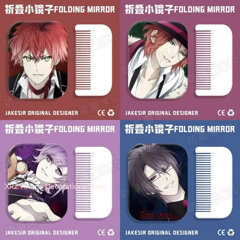 

Diabolik Lovers Sakamaki Shu, Sakamaki Reiji, Sakamaki Ayato, Sakamaki Kanato Anime Cartoon Mirror Портативная зеркальная расческа для макияжа