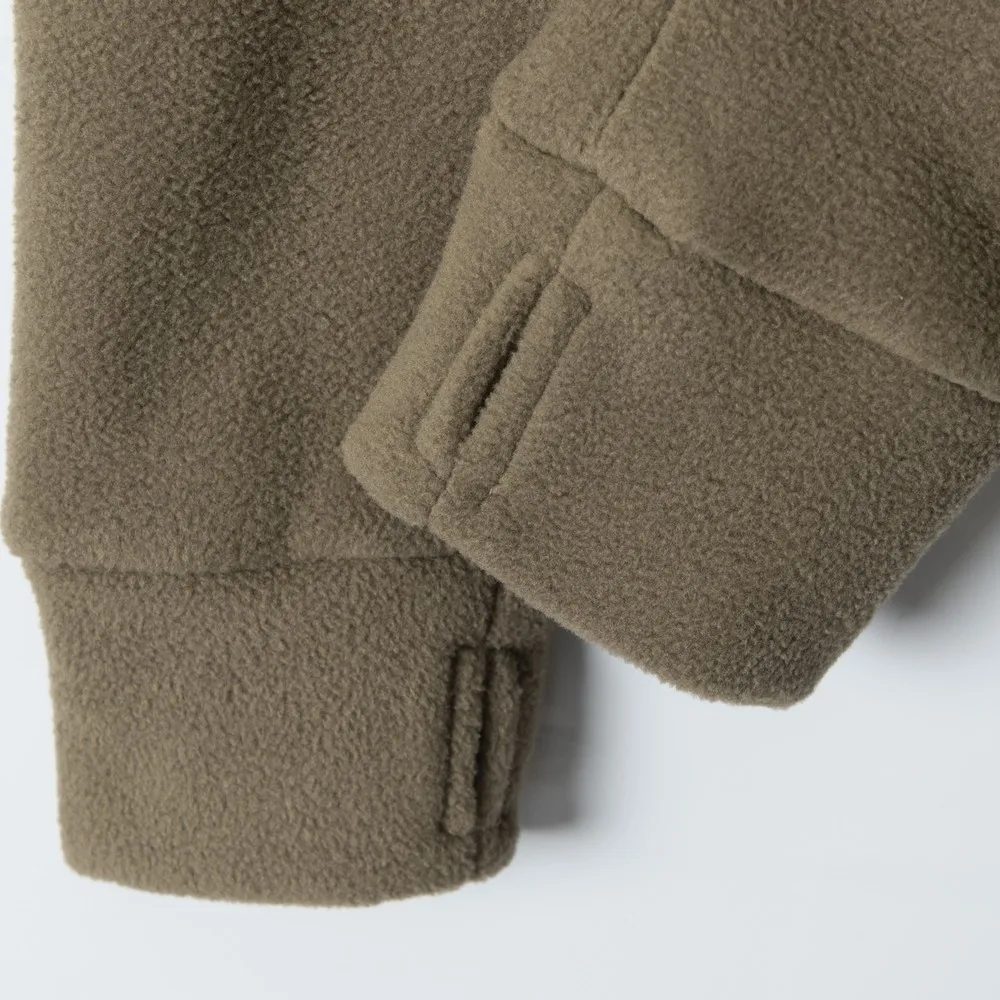 Calcetín de mano ajustado Polar sudaderas con capucha mujeres niñas básico Casual Oficina con capucha Retro ropa de invierno ropa de calle