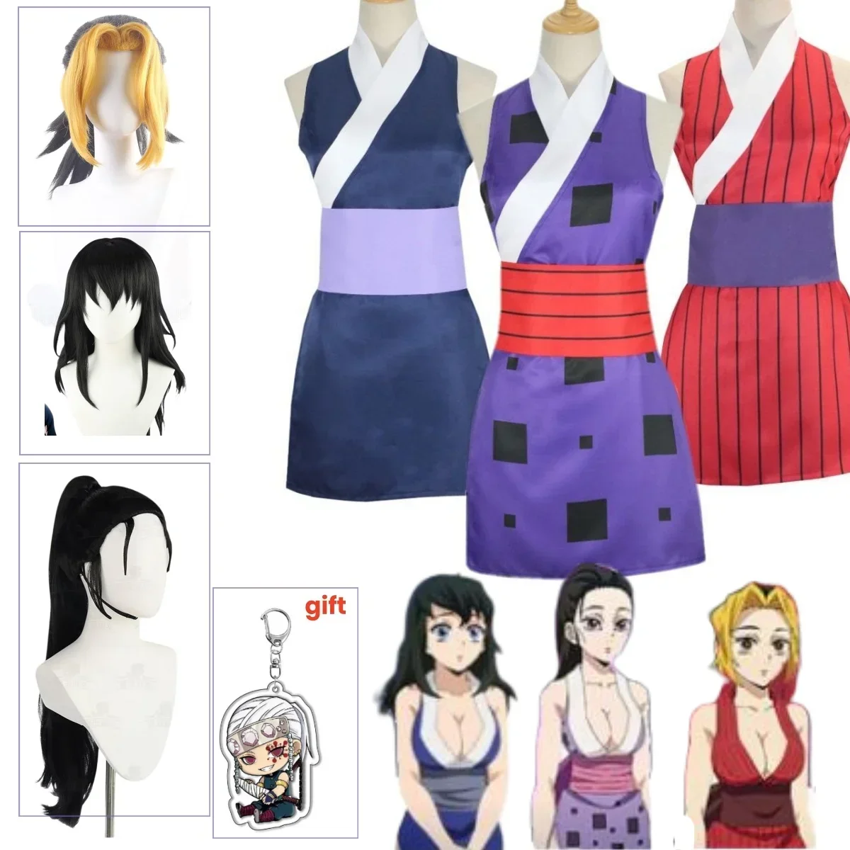 2025 Anime Suma Hinatsuru Makio Cosplay disfraz peluca Uzui Tengen esposa uniforme Halloween carnaval vestido entretenimiento escenario coágulo
