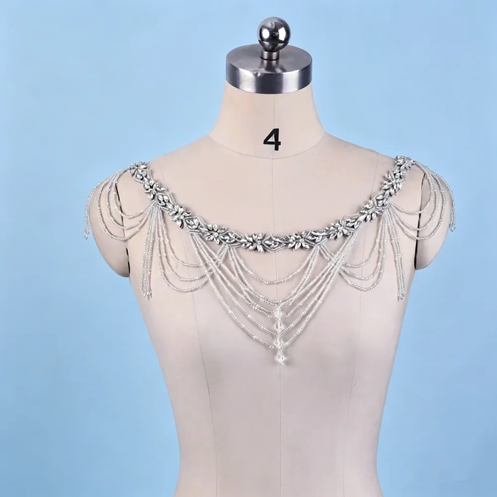 European Tassel Crystal Waist Chain Shawl Jewelry Two Kinds of Wear Hand Beaded Bride Shoulder Chain Jewelry Body Chain