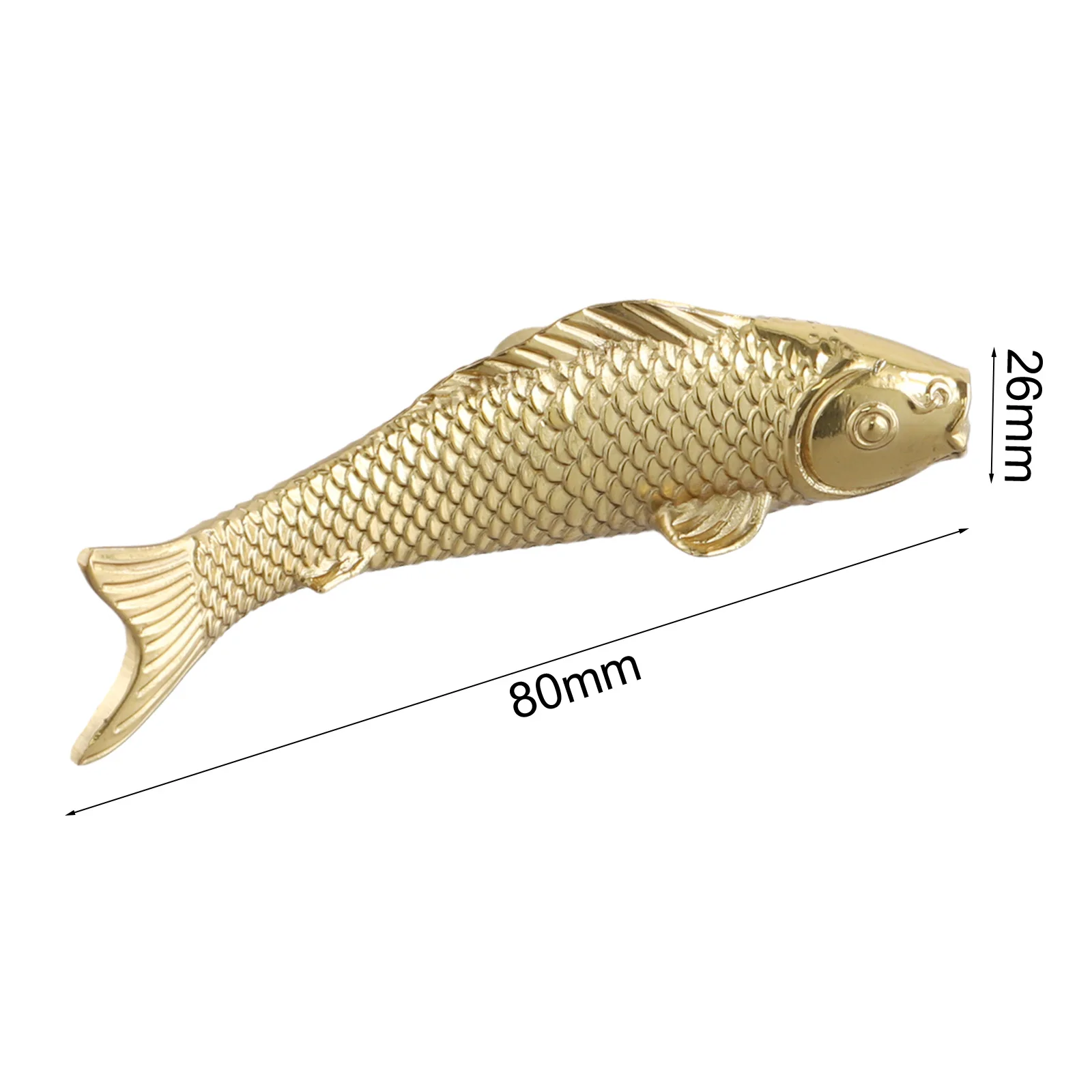 

80x26x20mm Goldfish Brass Knob Bright Colors Brushed Finish Comfortable Touch Fade-resistant Lifelike Goldfish