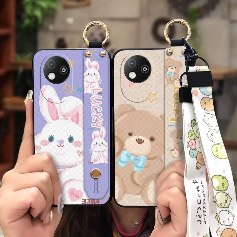 

Силиконовый мягкий чехол для телефона ZTE Balde A35 Lite, милое кольцо, ремешок, подставка, противоударная задняя крышка, ремешок на запястье