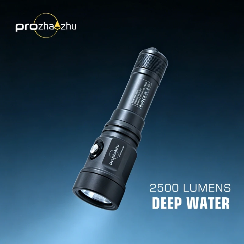 linterna-de-buceo-prozhaozhu-dl-b50-plus-gris-2500lm-ip68-sumergible-hasta-100m-recargable-por-usb-c-antorcha-subacuatica