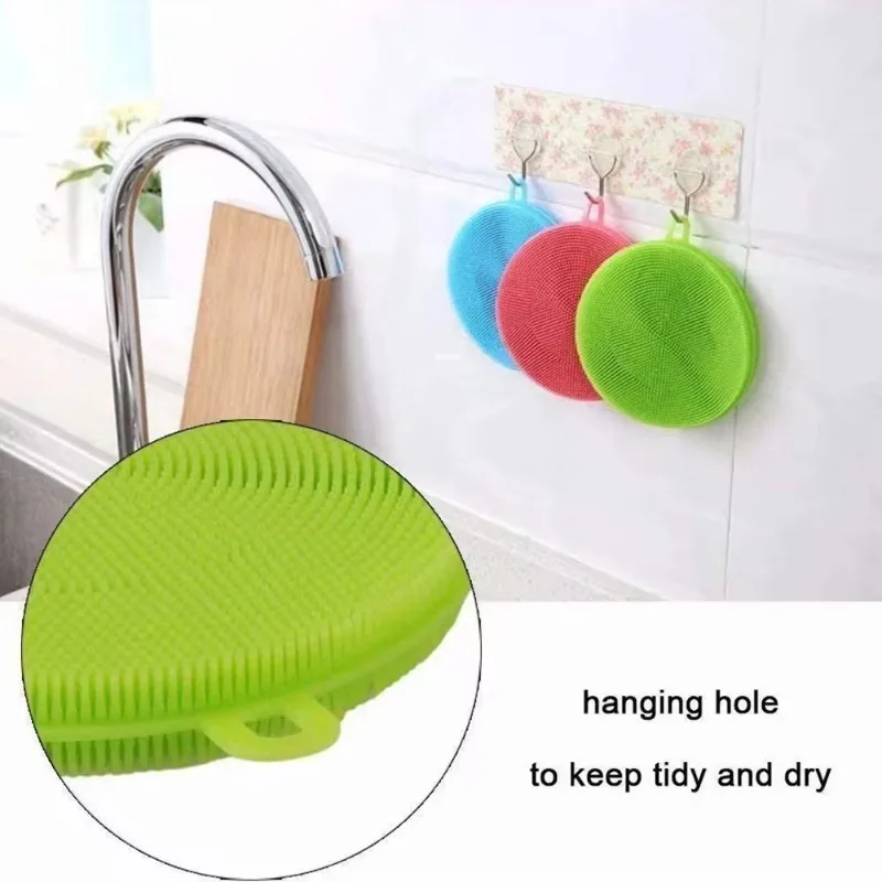 5 PCS Silicone Kitchen Cleaning Brush – Dish Scrubber and Dishwasher Safe Cleaning Sponge for Efficient Dishwashing