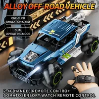 Drift RC Car With Led Lights Music 2.4G Glove Gesture Radio Remote Control Spray Stunt Car 4WD Electric  Toys Alloy version