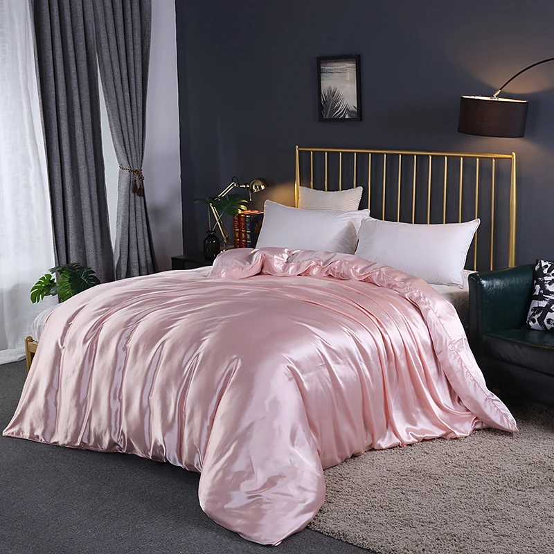 Luxury High Quality  Satin Duvet Cover Rayon Quilt Cover High Density Fabric Duvet Cover  Supple High waterfall