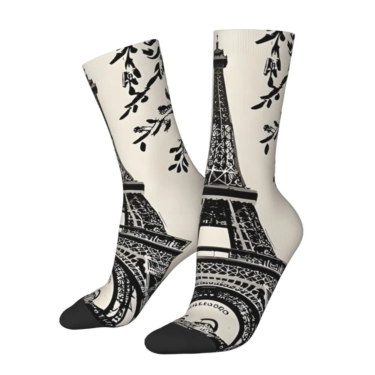 French Floral Paris Eiffel Tower Kawaii Socks Shopping Cartoon Pattern Socks