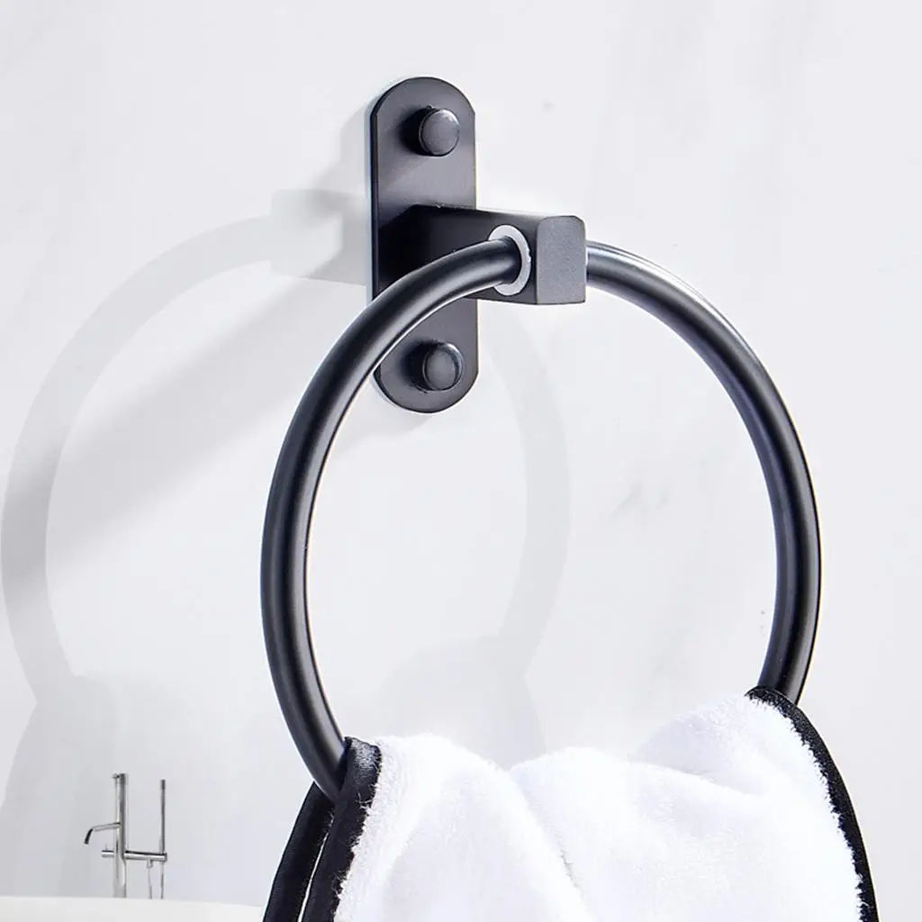 Black North Shore Towel Ring Shelf Holder Bathroom Hardware Accessories Set