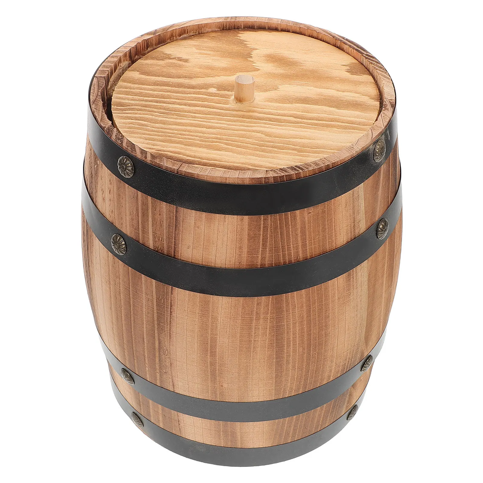 

Compact Vintage Carbonized Wood Utensil Holder Rustic Kitchen Organization Cutlery Storage Countertop Tidy Mini Barrel Shape