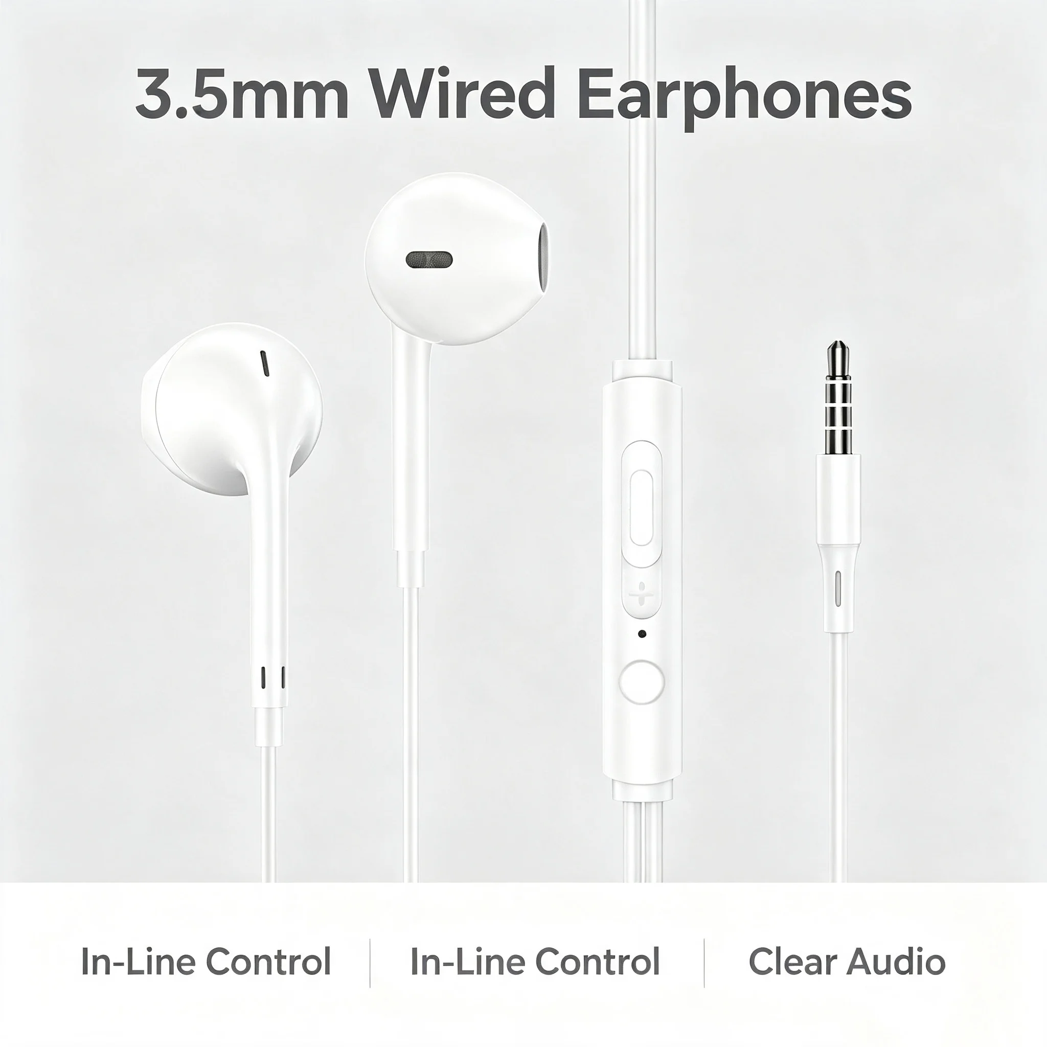 Earbuds Sound 3.5mm solating In Ear Headphones Stereo Sound with Microphone Heavy Duty Bass Earphones Compatible with Smartphone