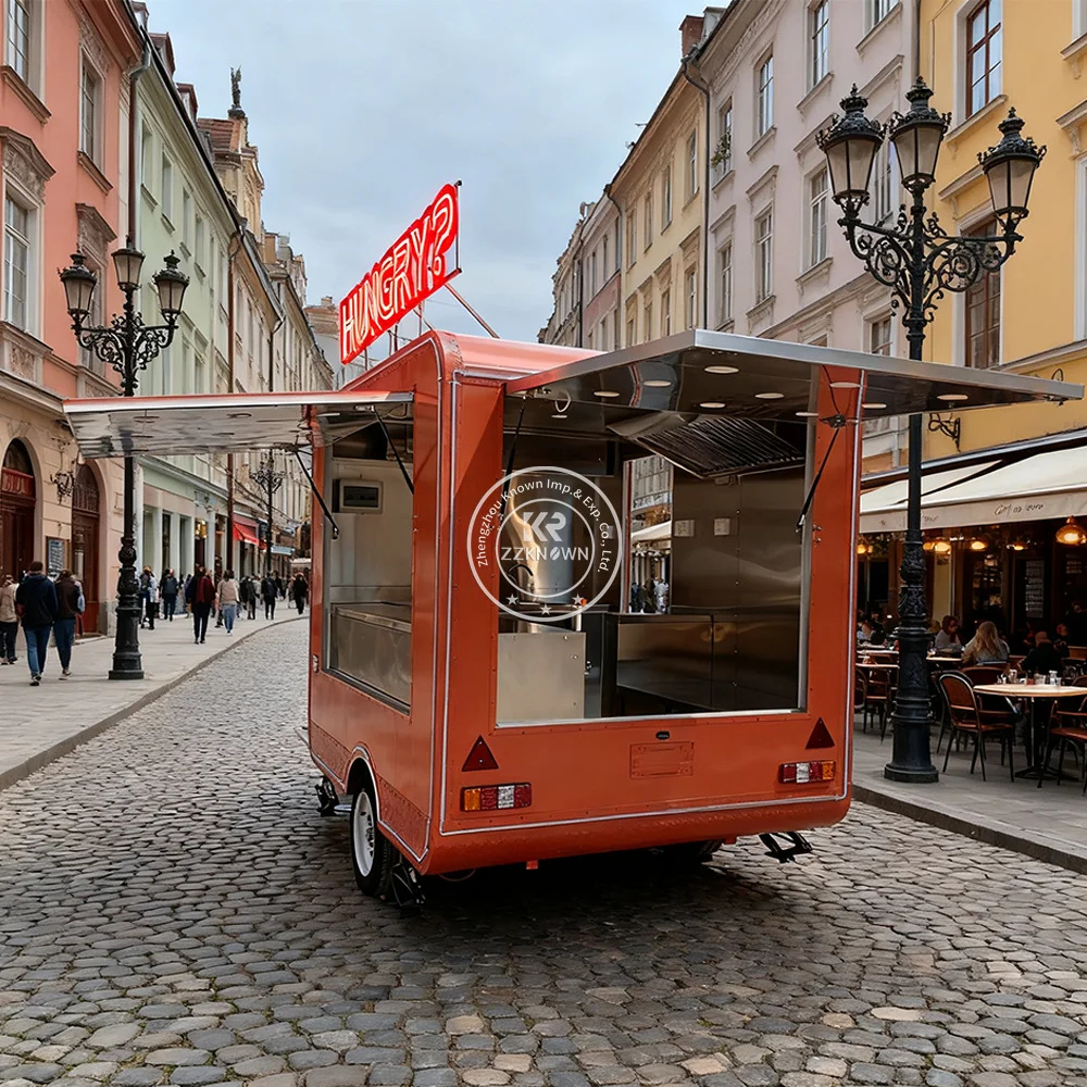 

High Quality Street Mobile Food Truck Cart Travel Camping Camper Hot Dog Burger Fast Food Trailer Van Fully Equipped