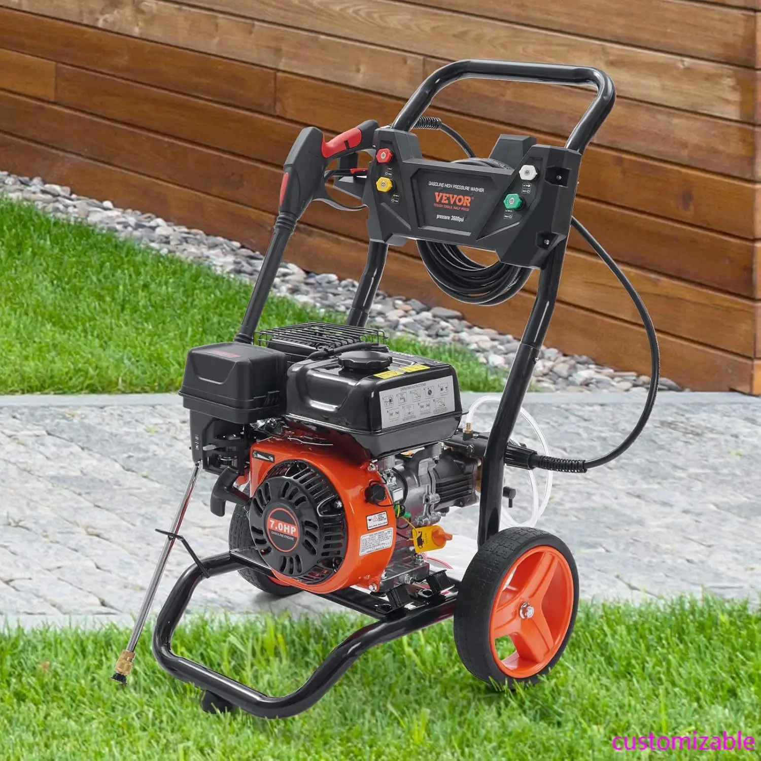New Style Gas Pressure Washer, 3600 PSI 2.6 GPM, Gas Powered Pressure Washer, Spray Gun  for Cleaning Cars, Homes, Driveways