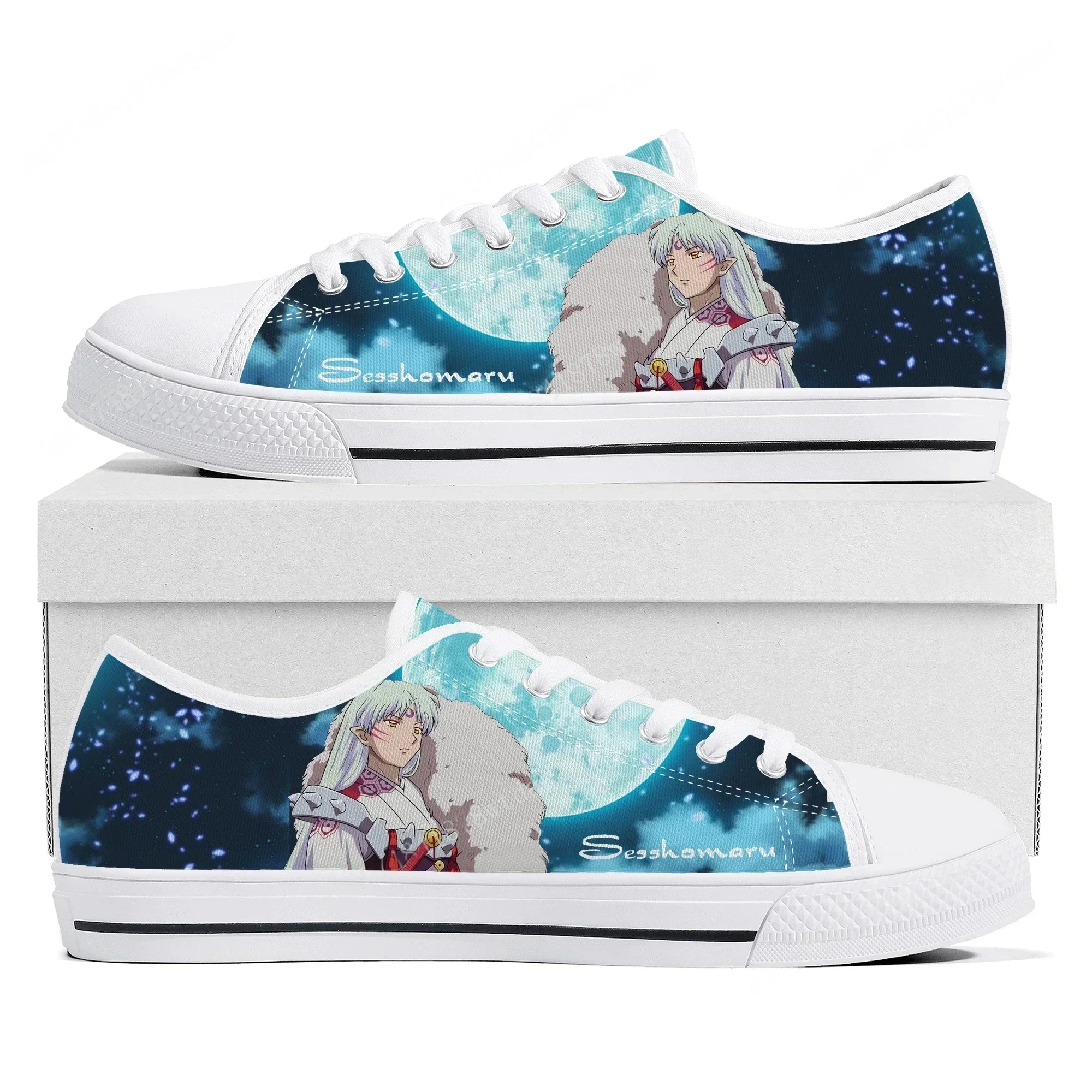 Zapatillas bajas Sesshoumaru para hombre y mujer, zapatillas de lona de alta calidad Inuyasha, zapatos personalizados de cómics y manga para parejas