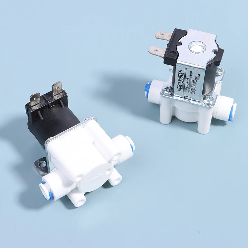 صمام لولبي 1PC Inlet solenoid valve 12V/24V pure water machine, water purifier, reverse osmosis 2-point quick connect valve switch الهواء المضغوط — تفصيل 3